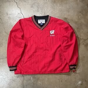 Vintage Wisconsin Badgers Men’s Champion Pullover Windbreaker Jacket XL NCAA